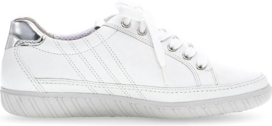 Gabor Comfortabele witleren sneaker met versieringen White Dames