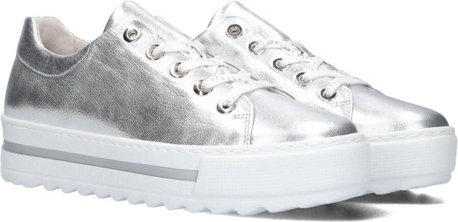 GABOR Lage Sneakers Dames 496 Maat: 35 5 Materiaal: Leer Kleur: Zilver