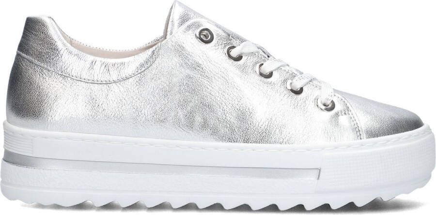 GABOR Lage Sneakers Dames 496 Maat: 35 5 Materiaal: Leer Kleur: Zilver