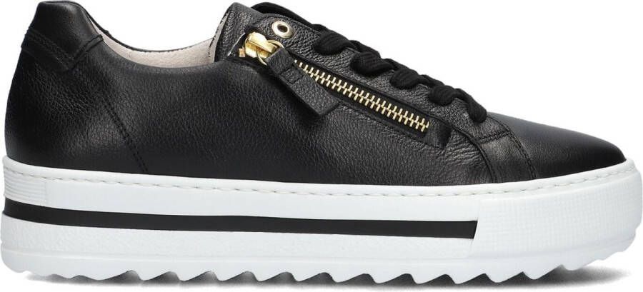 Gabor Zwarte Lage Sneaker 498 Comfort Collectie Black Dames