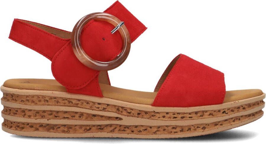 Gabor 550.2 Sandalen Met Sleehak Dames Rood