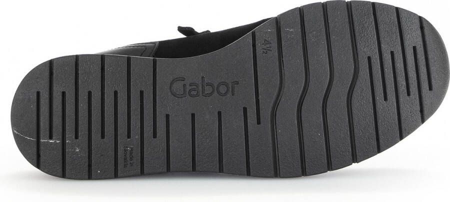 Gabor Comfortabele zwarte leren sneakers Black Dames