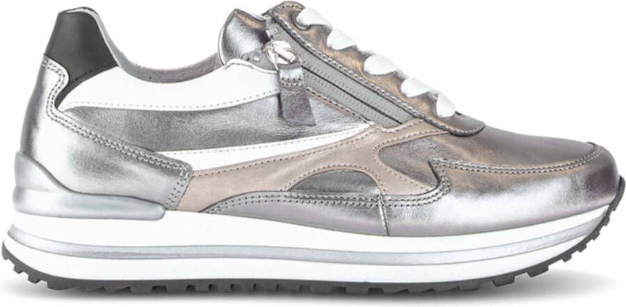 Gabor 56.526.90 Silver White Black H-Wijdte Veterschoenen