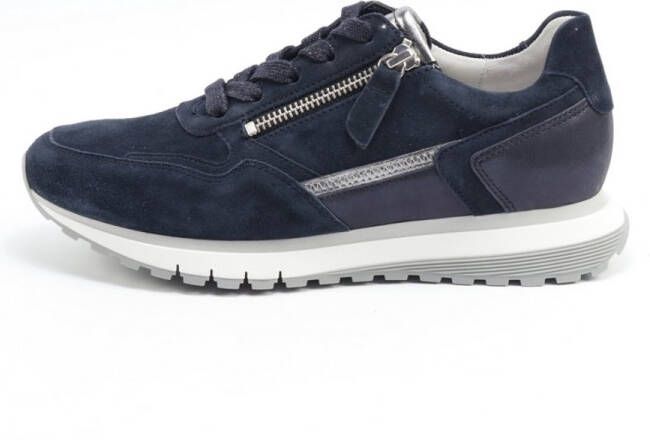 Gabor 66.378.46 Dark Blue Silver H-Wijdte Veterschoenen