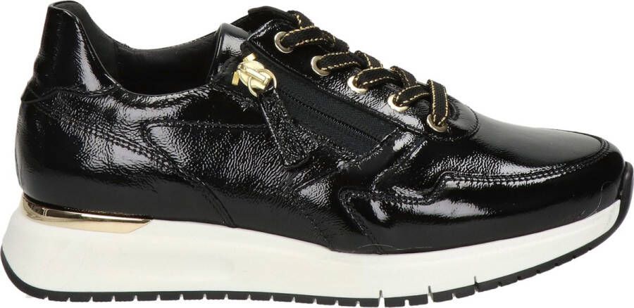 Gabor Zwarte Sneakers Trendy Rits Uitneembare Binnenzool Black Dames