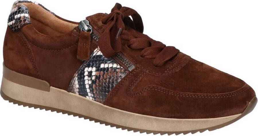 Gabor 18 whisky kombi sneakers Bruin Dames