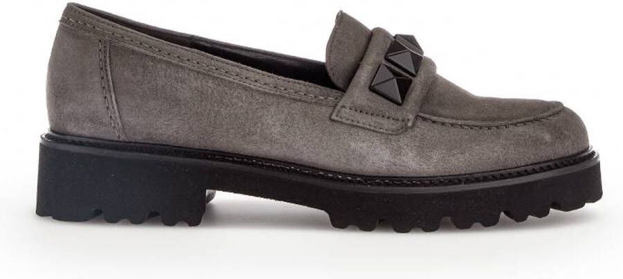 Gabor Grijze Velvet Loafers Stijlvol Comfortabel Gray Dames