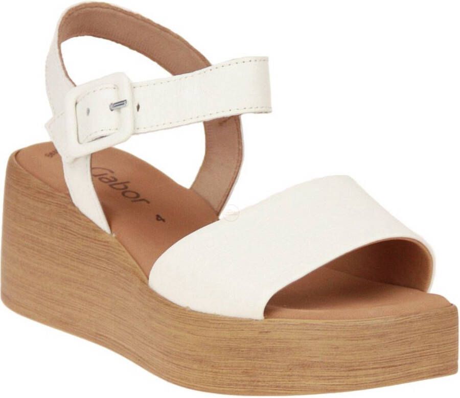 Gabor Ecru Leren Sandalen Beige Dames