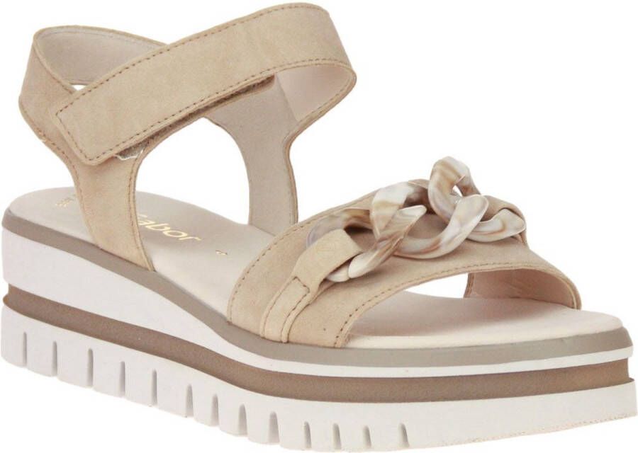 Gabor Velours leren karamel sandalen Beige Dames