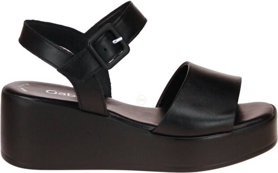 Gabor Zwarte gladleren sandalen Black Dames