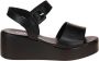 Gabor Zwarte gladleren sandalen Black Dames - Thumbnail 1