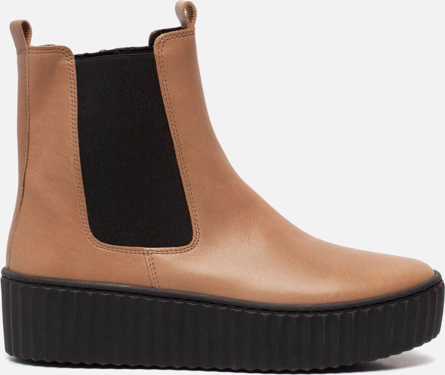 Gabor Moderne Chelsea Boots in Cognac Leer Brown Dames