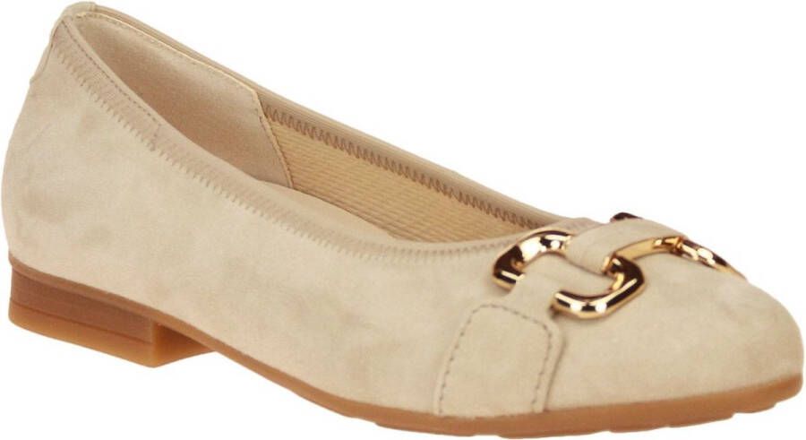 Gabor Comfort Beige Ballerina Uitneembaar Voetbed