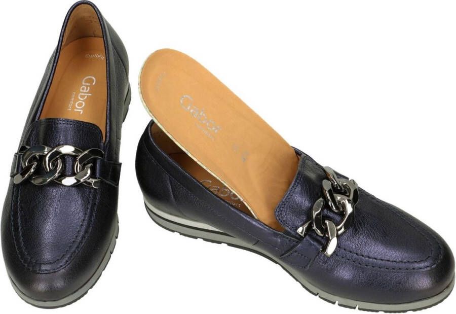 Gabor -Dames blauw donker ballerina's & mocassins