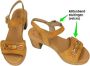 Gabor Camel Suede Sandalette met Houten Kraal Brown Dames - Thumbnail 4