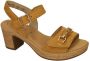 Gabor Camel Suede Sandalette met Houten Kraal Brown Dames - Thumbnail 1