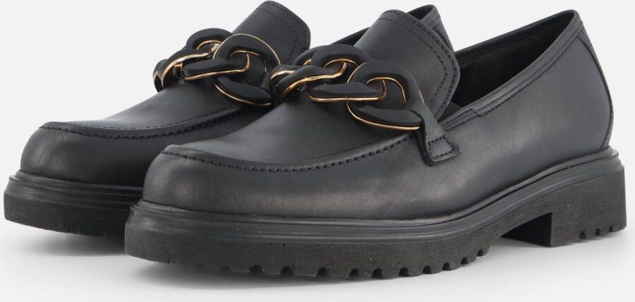 Gabor Stijlvolle zwarte leren loafers met uitneembaar voetbed Black Dames