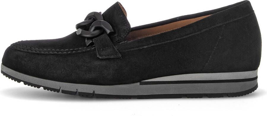 Gabor Zwarte Fluwelen Ballerina Schoenen Black Dames