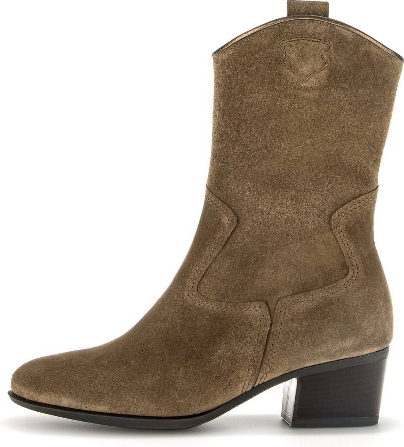 Gabor Western-stijl Suède Enkellaars Beige Dames