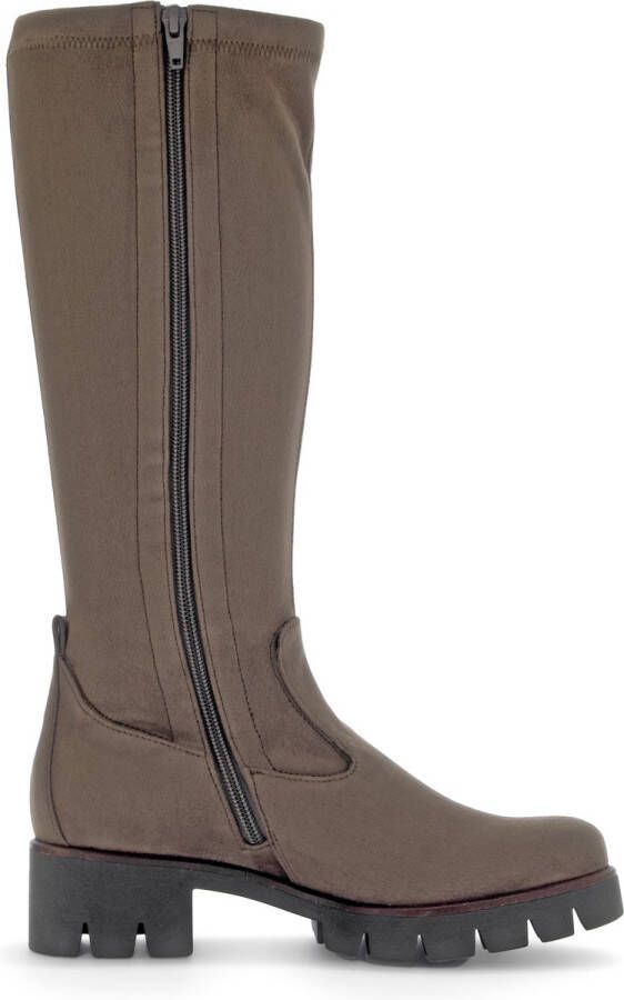 Gabor Velours Taupe Sportlaars met Rits Beige Dames - Foto 2