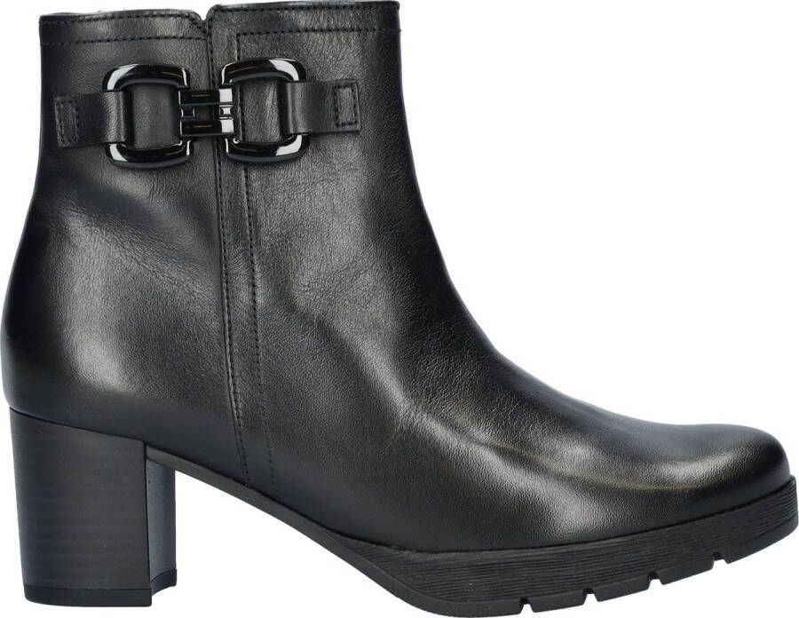 Gabor Elegant Zwart Enkellaarsje met Trendy Zijkettingen Black Dames