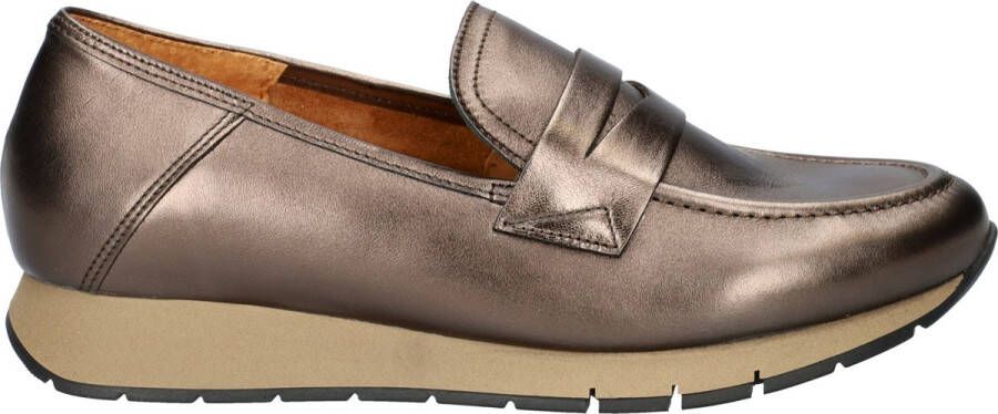 Gabor Bronzen Leren Basket Sneakers Brown Dames