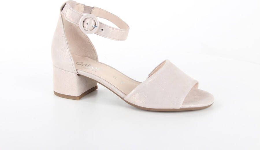 Gabor Sandalen Dames Damesschoenen Suède Blokhak hoogte 4 cm 22.902 glitter Beige