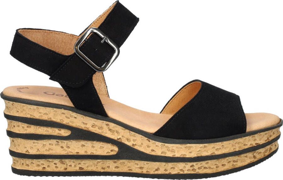 Gabor 651 Sandalen Met Sleehak Dames Zwart