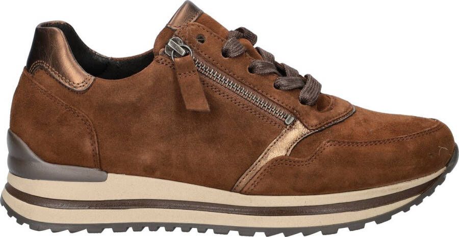 Gabor Bruine Suède Sneaker Optifit Comfort Brown Dames