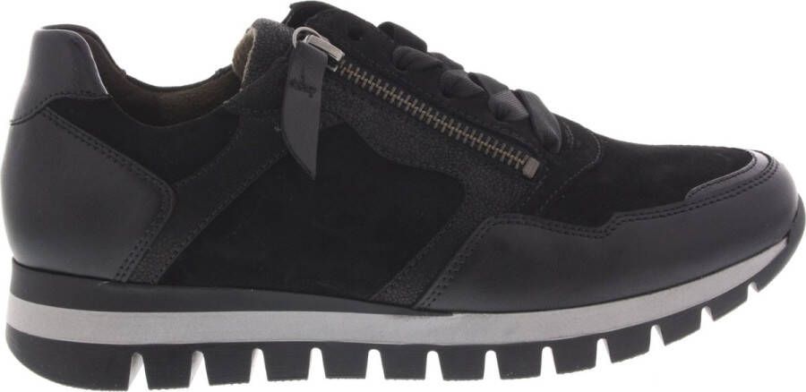 GABOR Lage Sneakers Dames 438 Maat: 44 Materiaal: Leer Kleur: Zwart