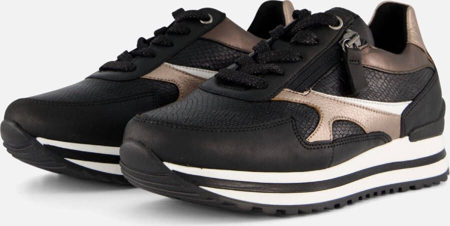 Gabor Zwarte Lage Sneakers Stijlvol Model Black Dames