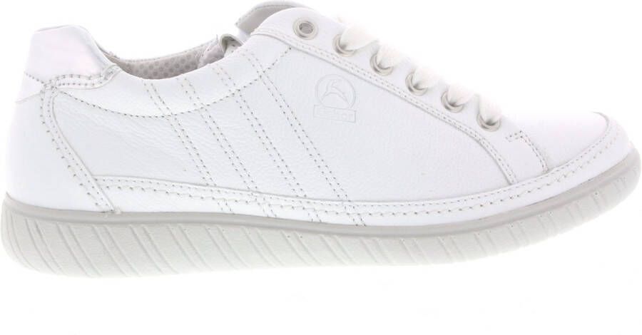 Gabor Comfortabele witleren sneaker met versieringen White Dames