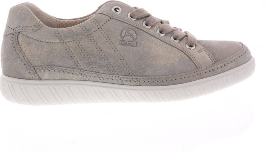 Gabor Iridescent Leather Sneakers Gray Dames