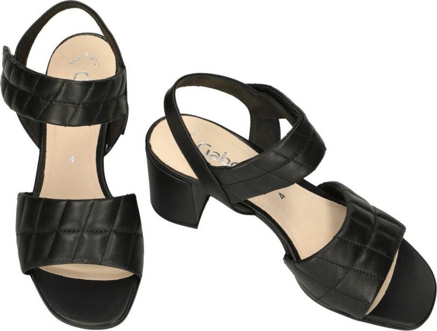 Gabor Zwarte Leren Zomer Sandalen Black Dames