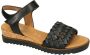 Gabor Zwarte leren sandalen met gevlochten bandjes Black Dames - Thumbnail 7