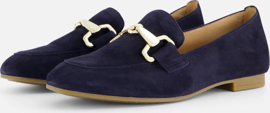 Gabor Zwarte Loafers met Gouden Detail Blue Dames