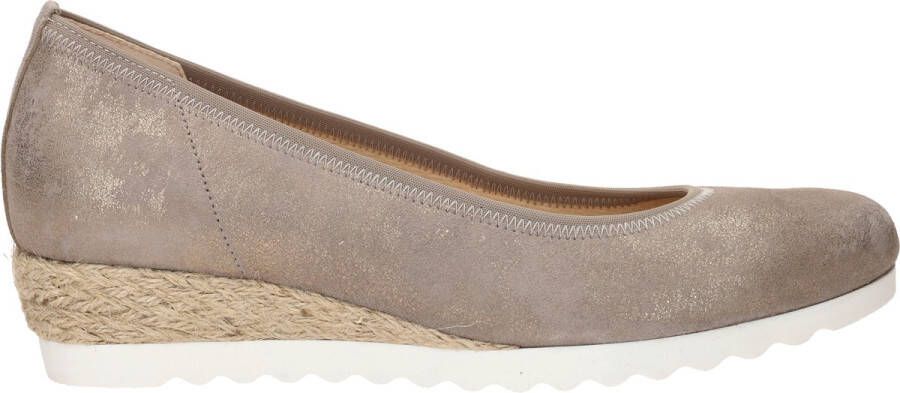 Gabor Iridescent suede wedge ballerinas Gray Dames