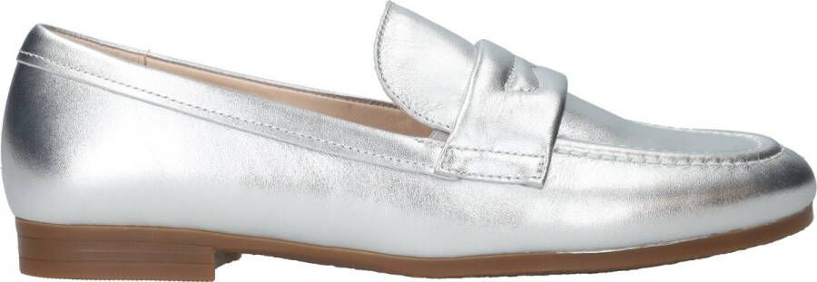 Gabor Zilveren Leren Loafers Gray Dames