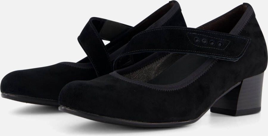 Gabor Zwarte Velours Klassieke Trotteur Schoenen Black Dames