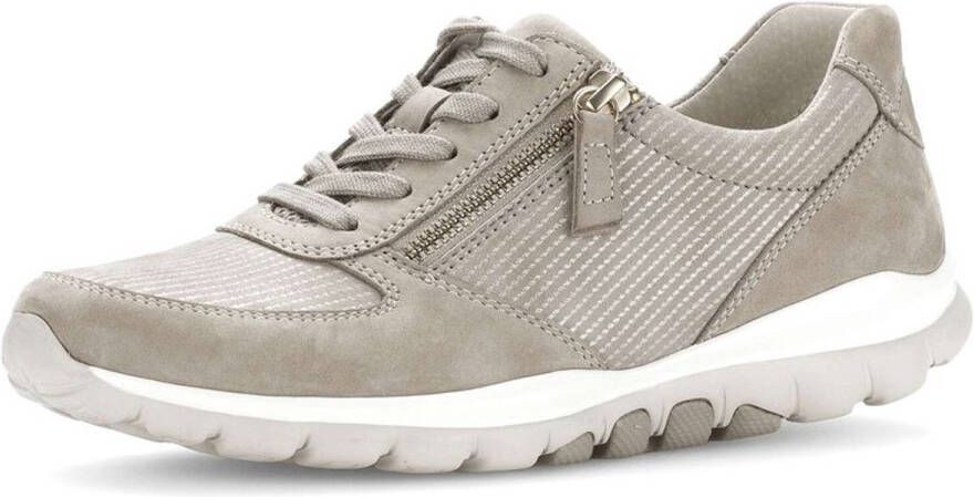 Gabor Rollingsoft Sneaker 66.968.62 Muschel Leinen Taupe