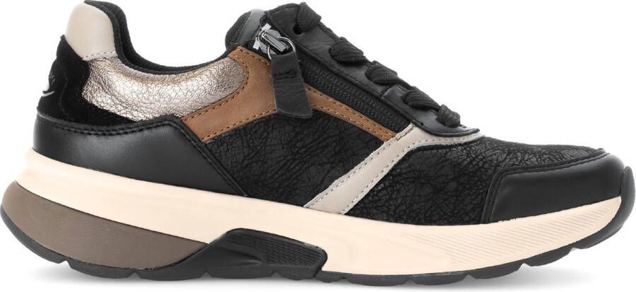 Gabor rollingsoft sensitive 56.847.65 dames rollende wandelsneaker zwart