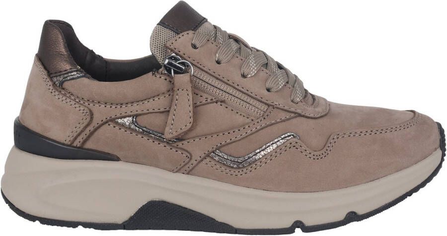 Gabor rollingsoft sensitive 56.896.42 dames rollende wandelsneaker beige