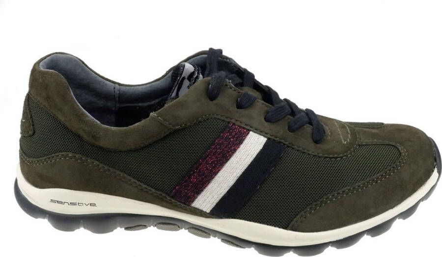 Gabor rollingsoft sensitive 56.966.35 dames rollende wandelsneaker groen