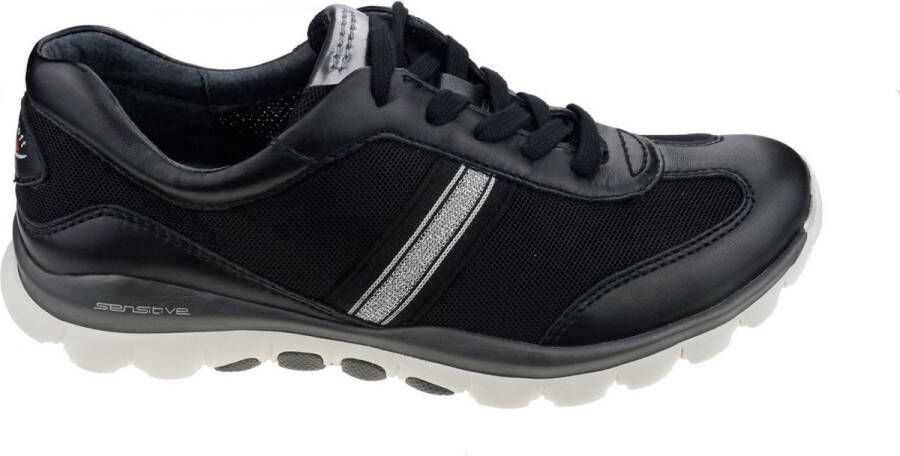 Gabor rollingsoft sensitive 56.966.67 dames rollende wandelsneaker zwart