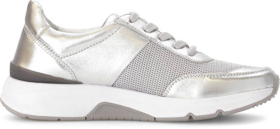 Gabor rollingsoft sensitive 66.897.10 dames rollende wandelsneaker zilver