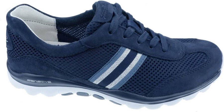 Gabor rollingsoft sensitive 66.966.16 dames rollende wandelsneaker blauw