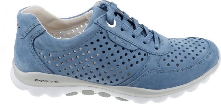 Gabor rollingsoft sensitive 66.967.26 dames rollende wandelsneaker blauw