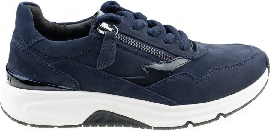 Gabor rollingsoft sensitive 76.898.46 dames rollende wandelsneaker blauw