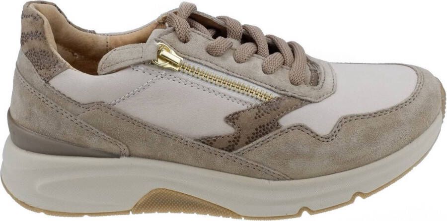 Gabor rollingsoft sensitive 76.898.51 dames rollende wandelsneaker beige