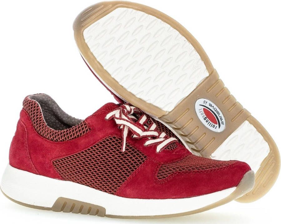 Gabor rollingsoft sensitive 76.946.48 dames wandelsneaker rood